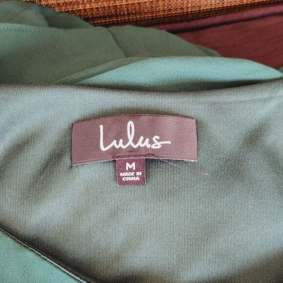 Lulus Womens Green Shift Dress Medium Long Sleeve Above Knee Lined - Picture 6 of 6
